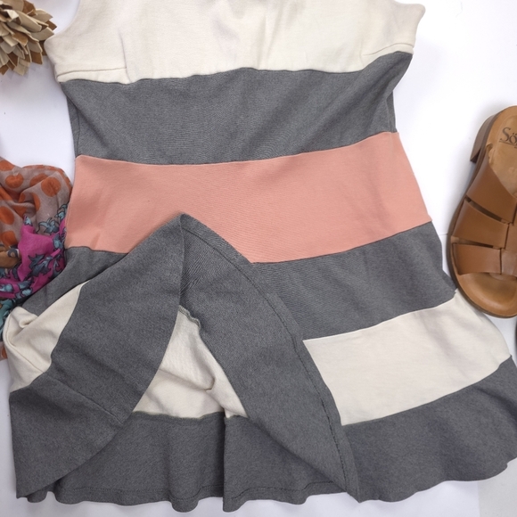 Altar'd State Striped Gray and Pink Dress Sz L - Picture 2 of 9